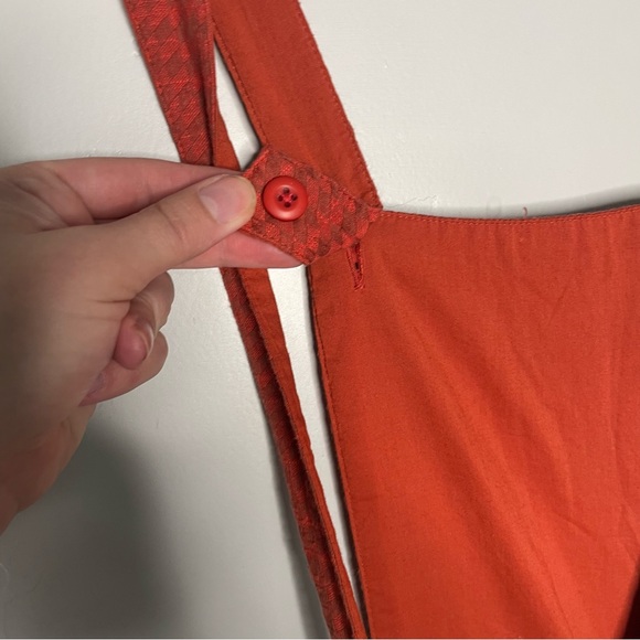 Ace & Jig Auggie Overalls Small Orange Houndstooth Checkered - Picture 8 of 13